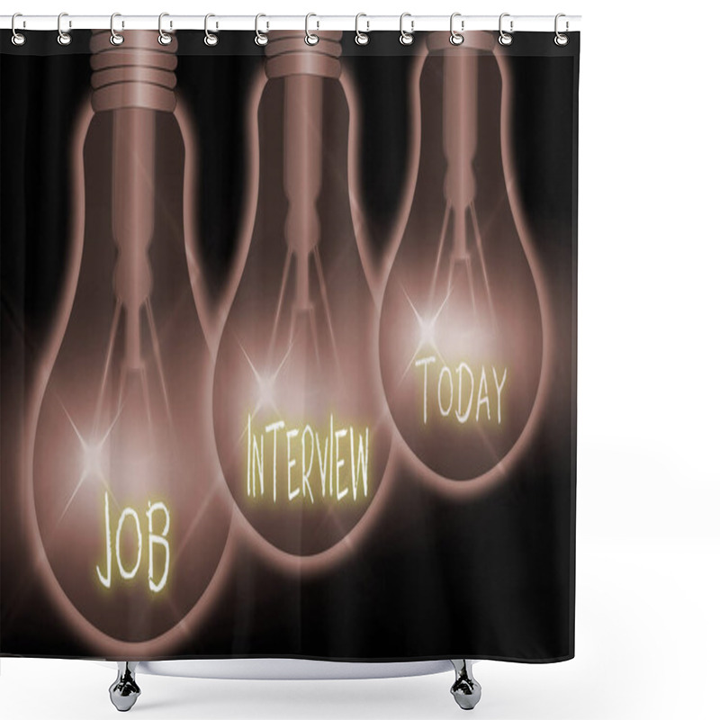 Personality  Handwriting Text Job Interview. Concept Meaning Assessment Questions Answers Hiring Employment Panel. Shower Curtains