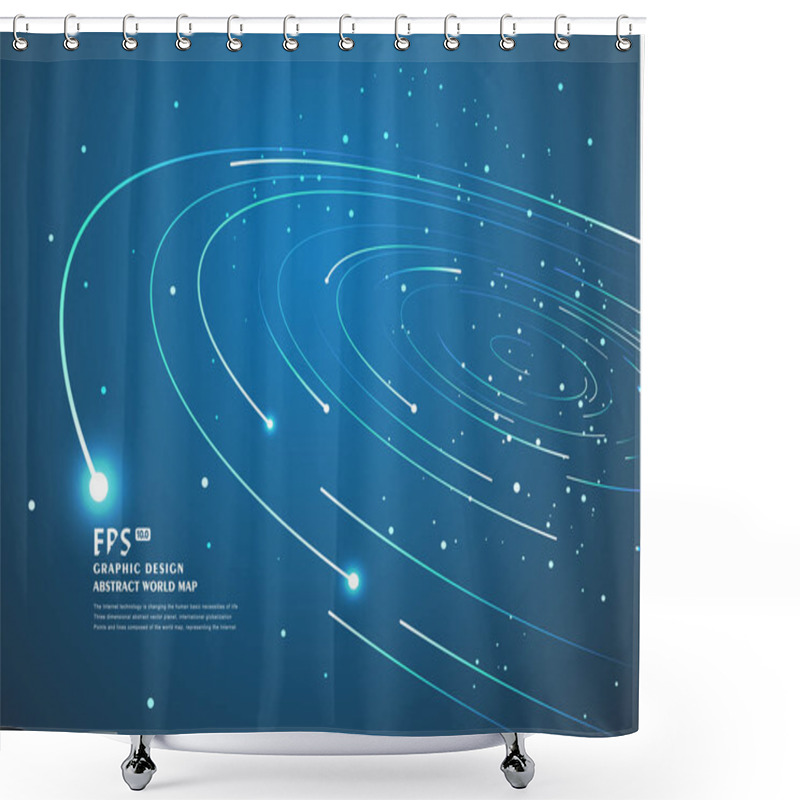 Personality  Abstract Vortex, Circular Swirl Lines. Star Trails Around In The Night Sky. Shower Curtains