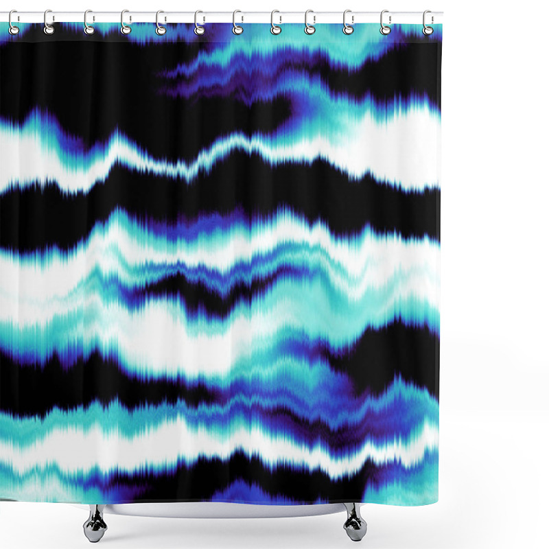 Personality  Abstract Dyed Effect Indigo Blue Seamless Pattern Shower Curtains