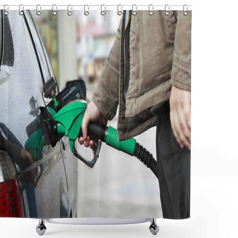 Personality  Refilling Car At Gas Station Shower Curtains