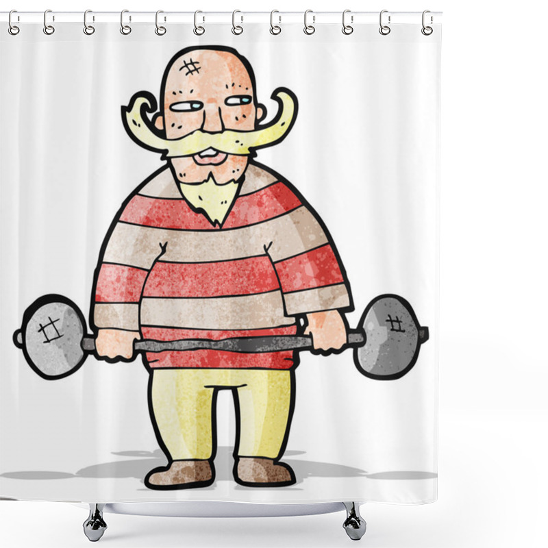 Personality  Cartoon Circus Strongman Shower Curtains