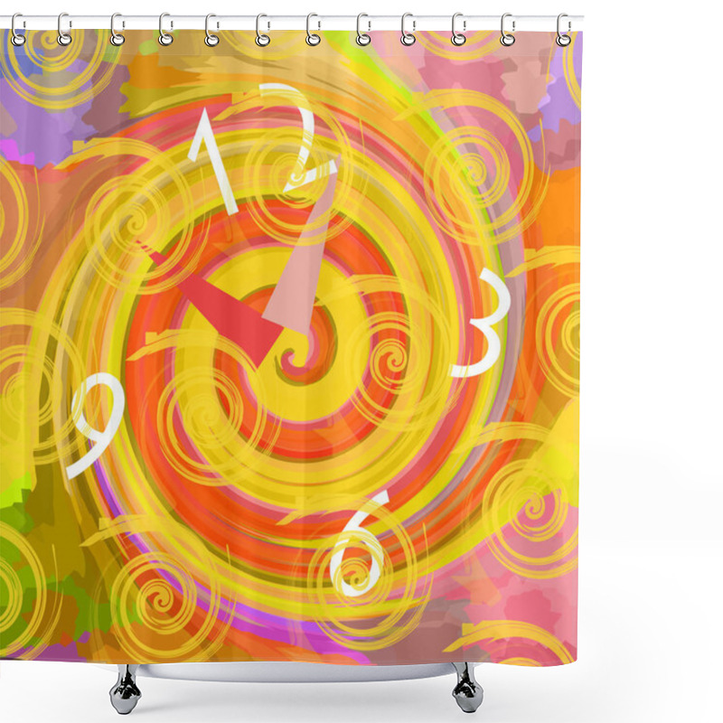 Personality  Clock In The Time Tunnel Shower Curtains