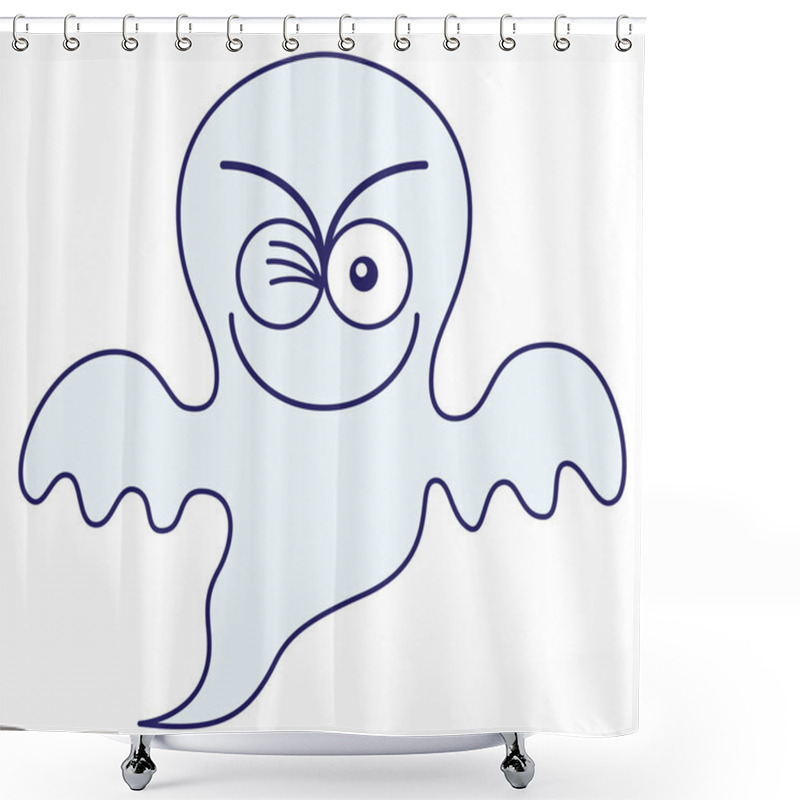 Personality  Naughty Ghost Winking Mischievously Shower Curtains