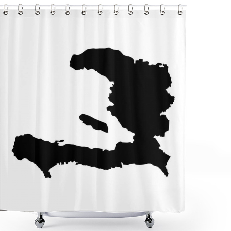 Personality  Haiti Map Icon Illustration Design Shower Curtains