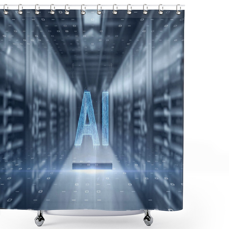 Personality  Image Of Bringing Hope To Humanity Using The Power Of AI And Digital Technology, Image Of Coexistence Between AI And Humans. Shower Curtains