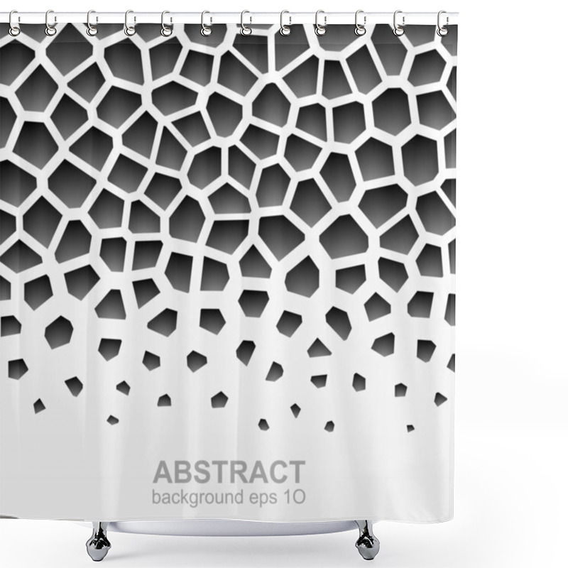 Personality  Abstract Grayscale Geometric Pattern Shower Curtains