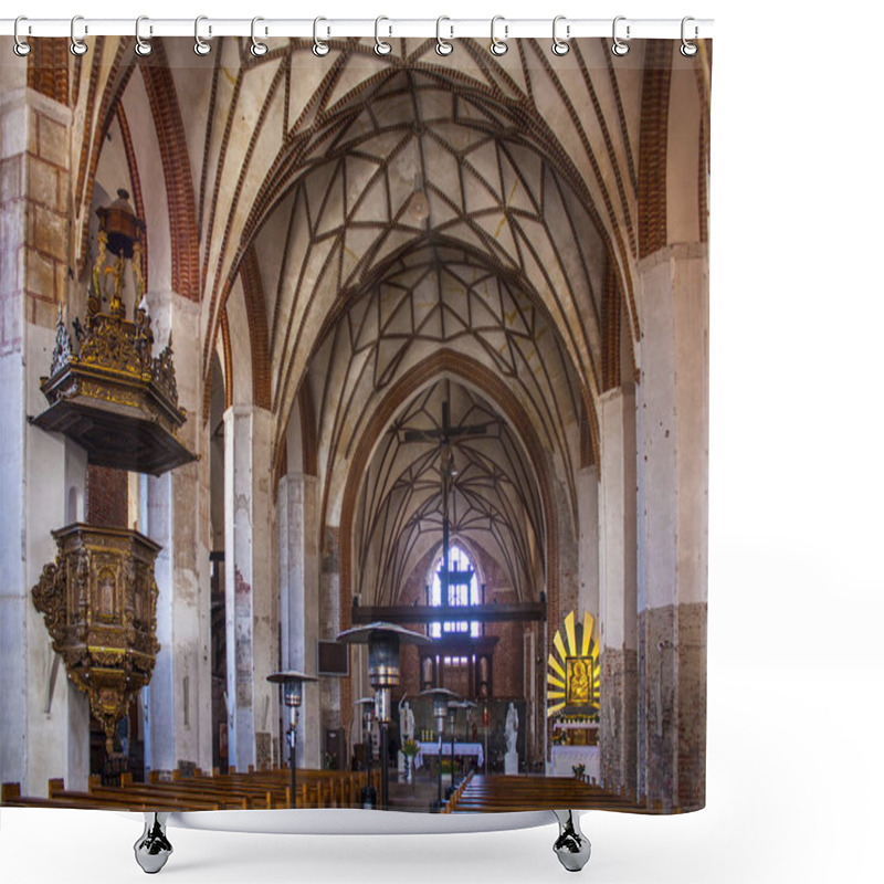 Personality  Gdansk, Poland - April 8, 2018: Interior Of St Catherine Church In Gdansk Shower Curtains