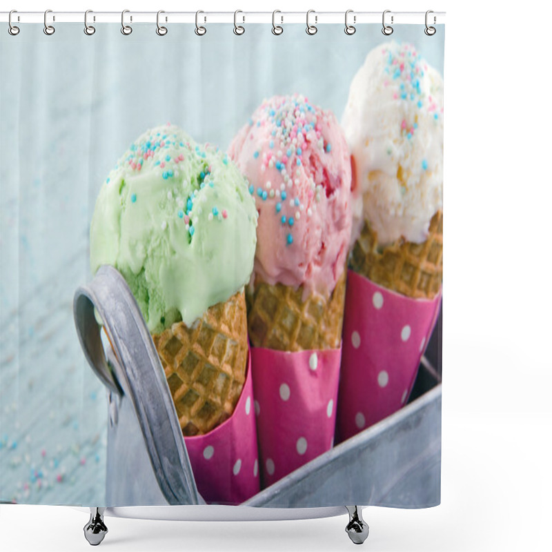 Personality  Delicious Ice Cream Cones Shower Curtains