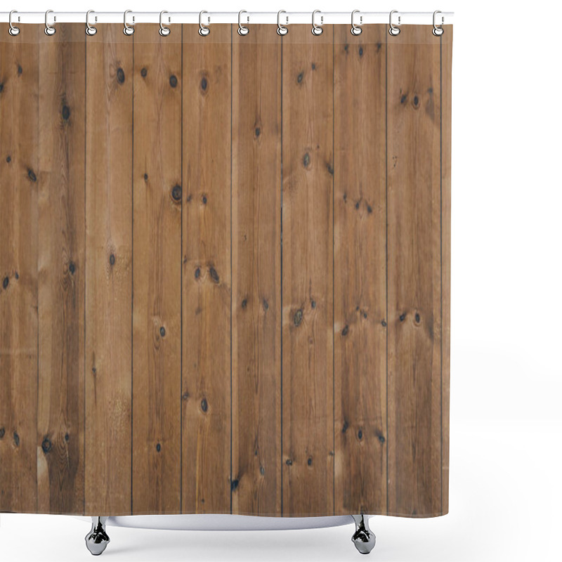 Personality  Wall Made Of Wooden Planks For Background Shower Curtains