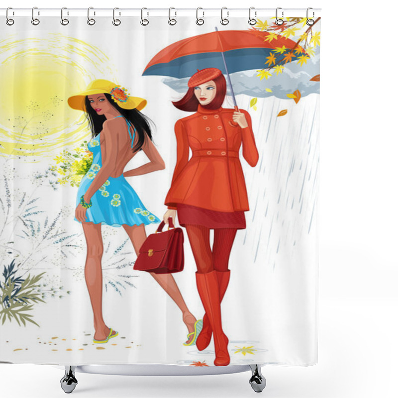 Personality  Day Of An Autumn Equinox Shower Curtains