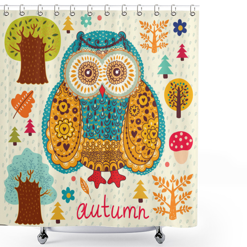 Personality  Background Wiht Owls Shower Curtains