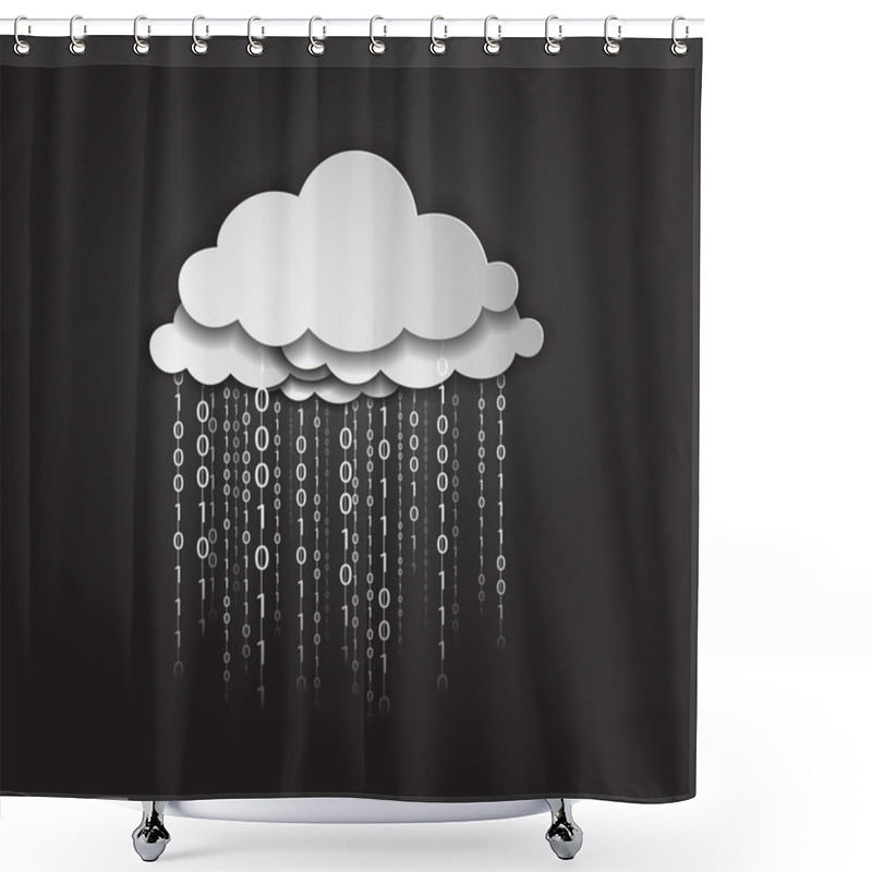 Personality  Illustration Of Clouds Computing Services. Shower Curtains