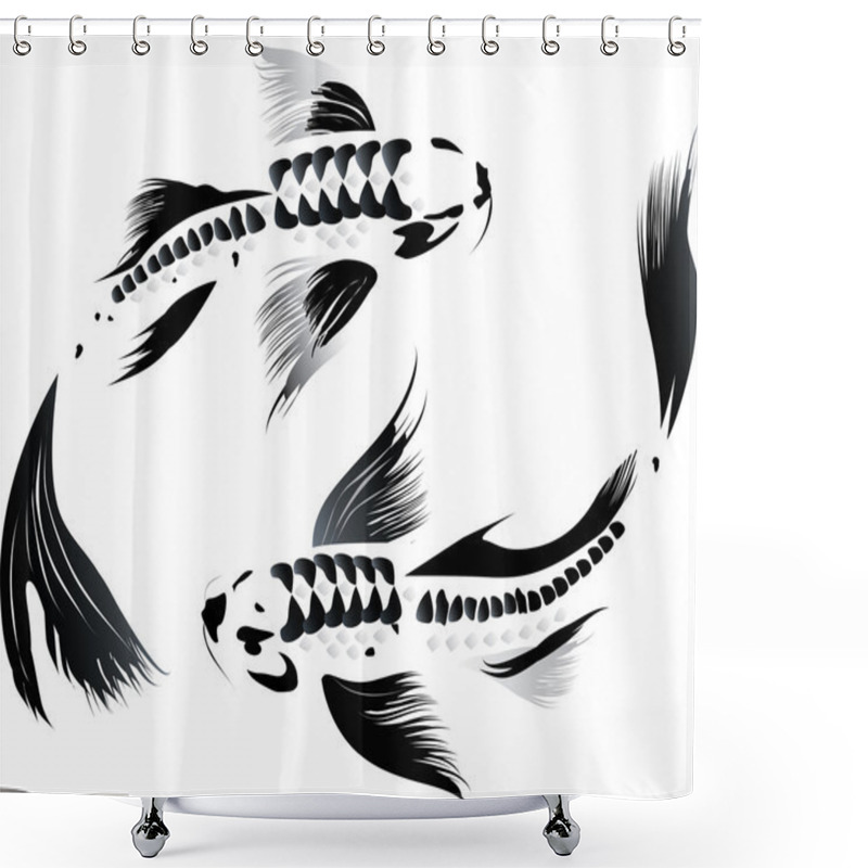 Personality  Couple Of Koi Carp Shower Curtains