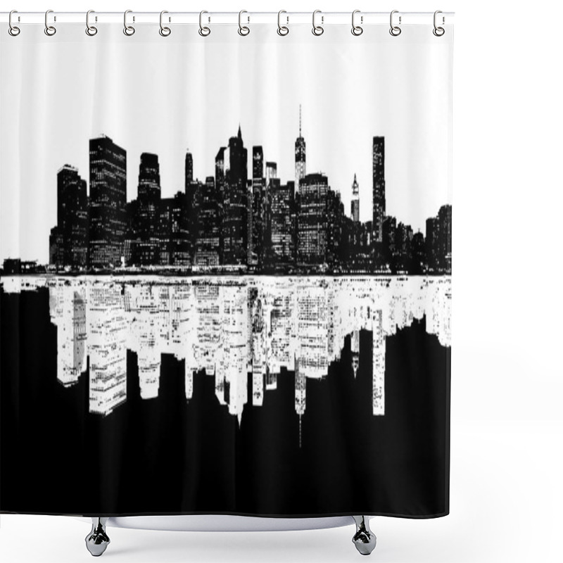 Personality  Silhouette Of New York Skyline. Shower Curtains