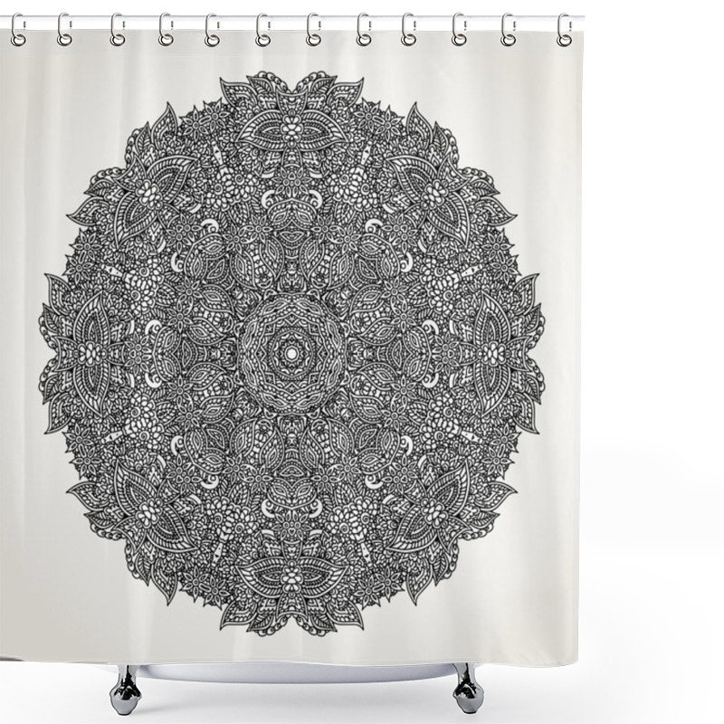 Personality  Ornate Doodle Mandala Shower Curtains