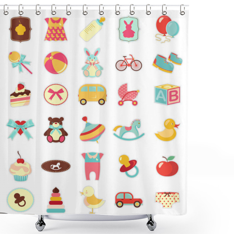 Personality  Baby Icons Set Shower Curtains