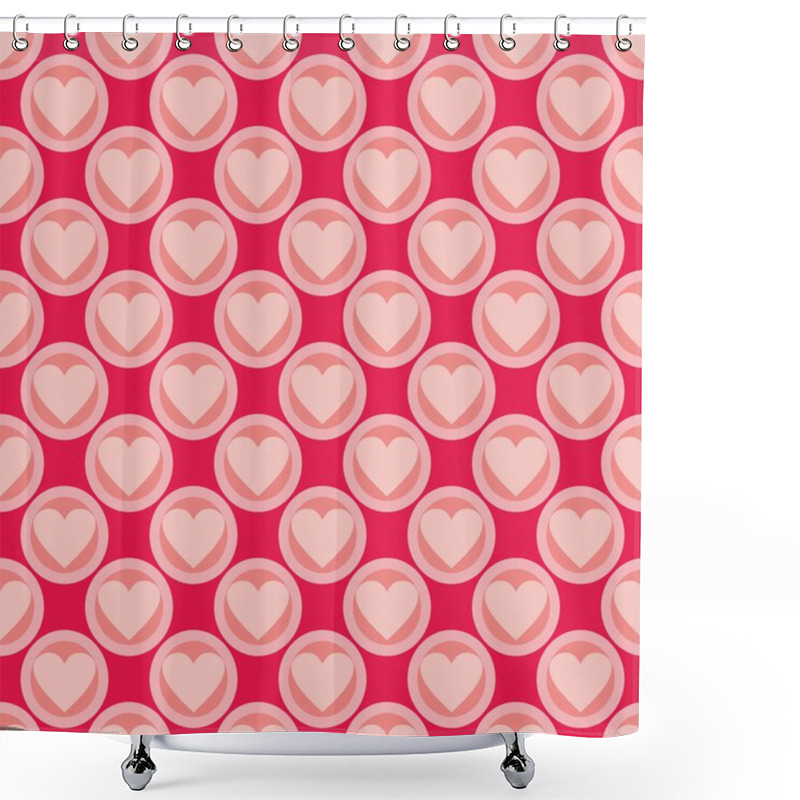 Personality  Pink And Red Vector Background With Hearts. Full Of Love Seamless Pattern For Valentines Desktop Wallpaper Or Website Design. Shower Curtains