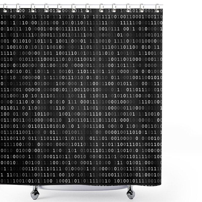 Personality  Binary Code Screen Black Shower Curtains