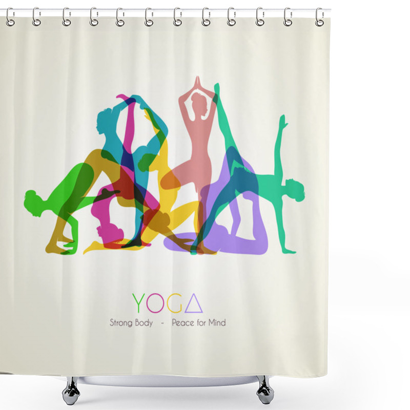 Personality  Yoga Poses Woman's Silhouette Shower Curtains