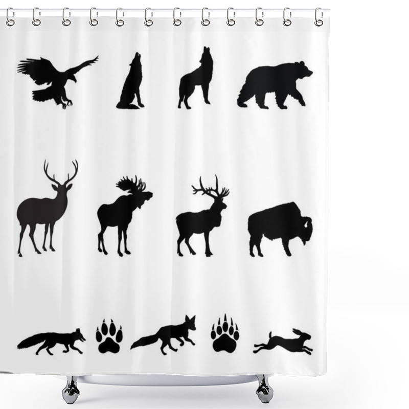 Personality  Forest Animals Silhouettes Shower Curtains