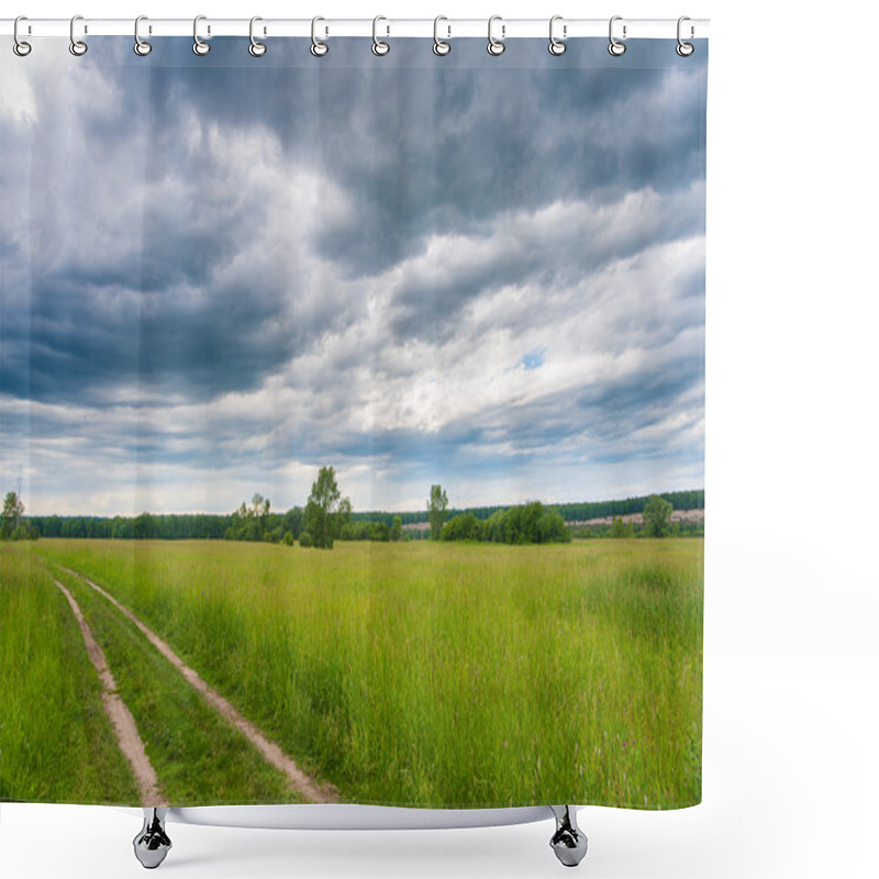 Personality  Peaceful Summer Rural Landscape Shower Curtains