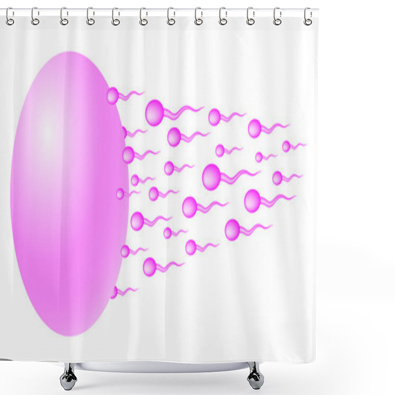 Personality  Sperm Heading For The Egg Shower Curtains