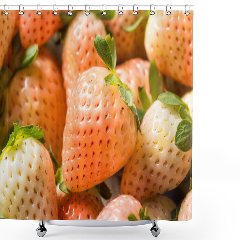 Personality  Organic Raw Pink Pineberries Strawberry In A Bowl Shower Curtains