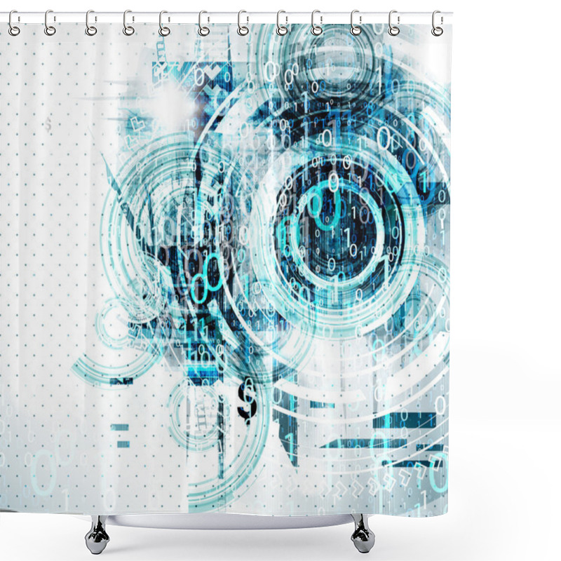 Personality  Digital Background For Techno Design. Shower Curtains