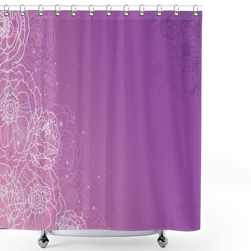 Personality  Purple Glowing Flowers Magical Horizontal Background Shower Curtains