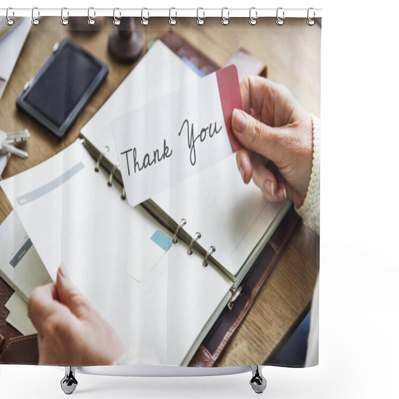 Personality  Person Holding Reminder Note  Shower Curtains