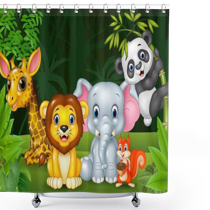 Personality  Cartoon Wild Animal In The Jungle Shower Curtains