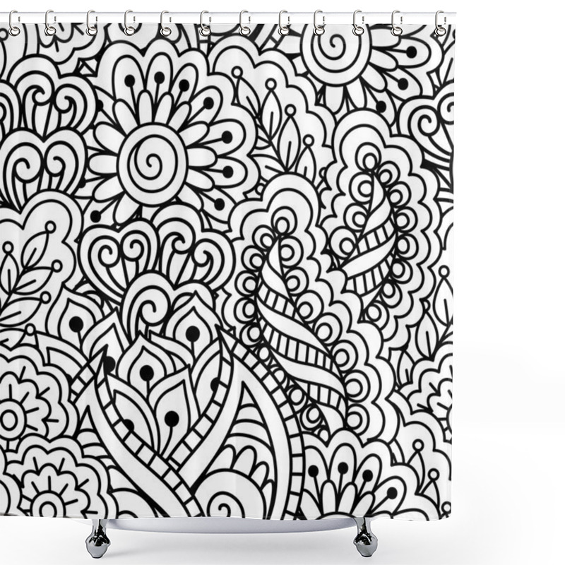 Personality  Seamless Black And White Pattern.  Shower Curtains