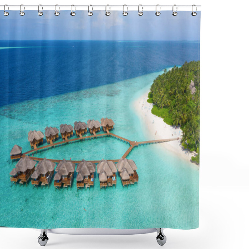 Personality  Small Island In The Maldives Covered By Palms And Surrounded By Turquoise Blue Waters With With Beautiful Corals And Animals, Perfect Escape From The Cold Winter Shower Curtains