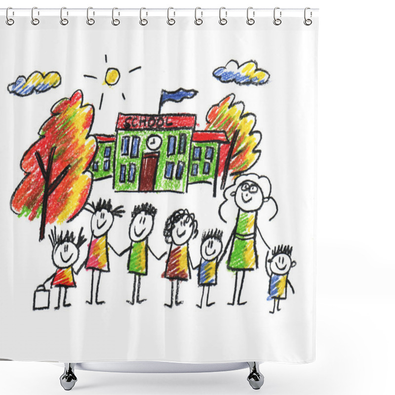 Personality  School And Happy Children Shower Curtains