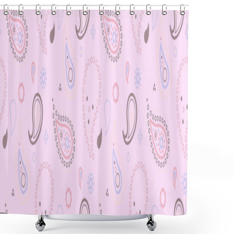 Personality  Charming Pastel Paisley Pattern.  Perfect For Textile Design, Wallpaper, Or Feminine Branding.  Soft, Delicate Colors Create A Soothing And Stylish Aesthetic. Shower Curtains