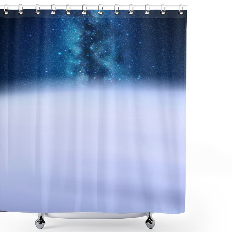 Personality  Clouds And Starry Sky. Natural Background With Fog Waves And Milky Way Shower Curtains