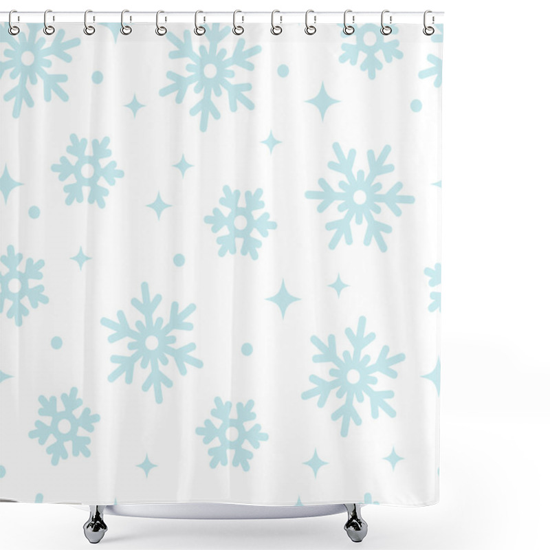 Personality  Seamless Pattern With Snowflakes. Winter Decoration. Happy New Year. Vector Background. Shower Curtains