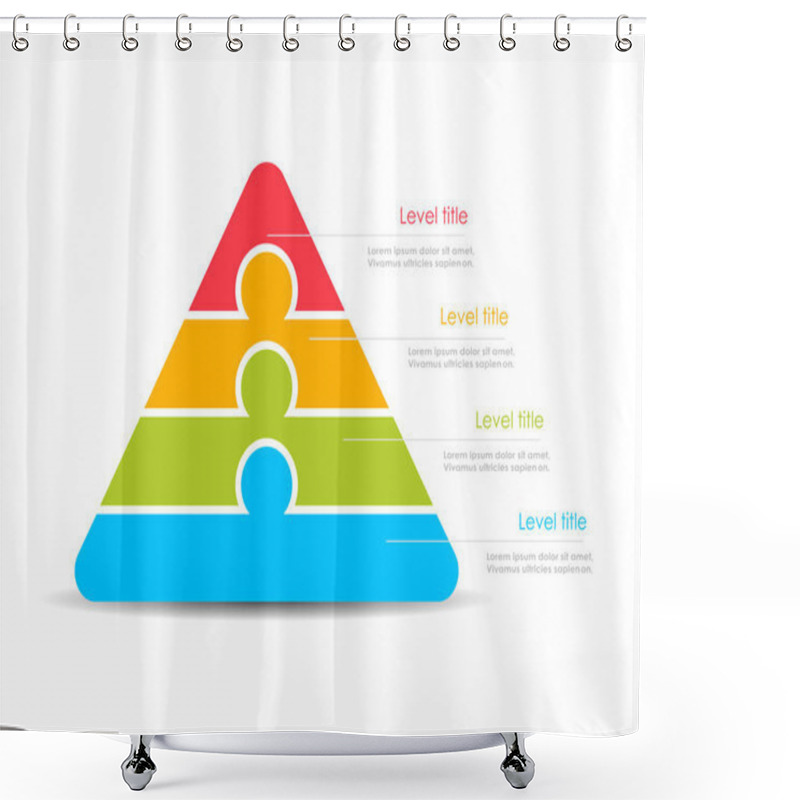 Personality  Layered Pyramid Model Shower Curtains