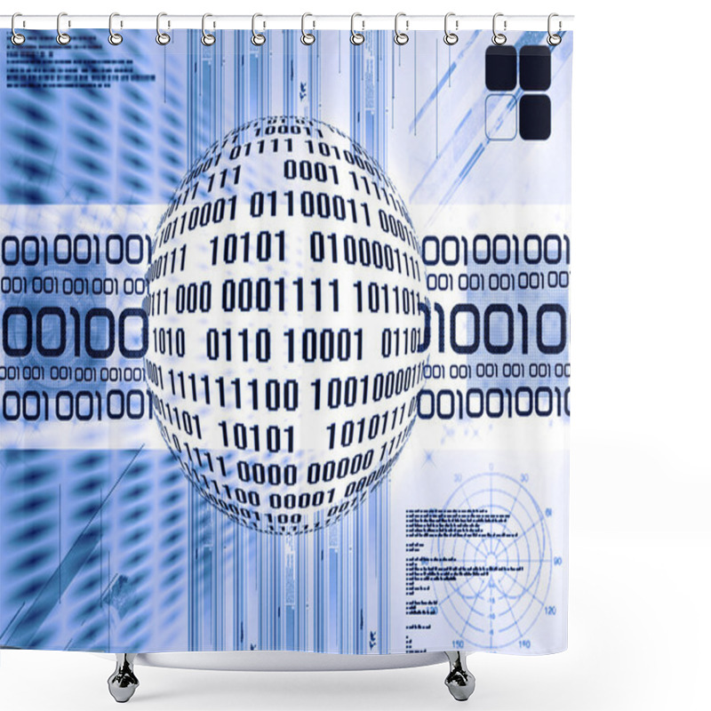 Personality  Abstract Binary Technology,binary Sphere Shower Curtains