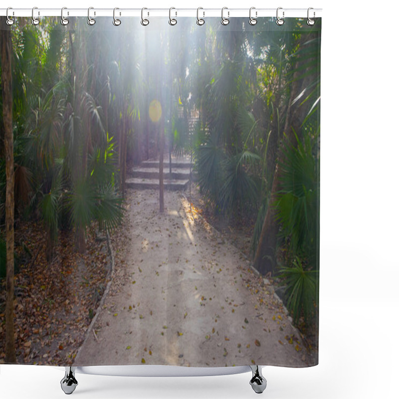 Personality  Early Morning In Park Near Tulum Ruins, Mexico Shower Curtains