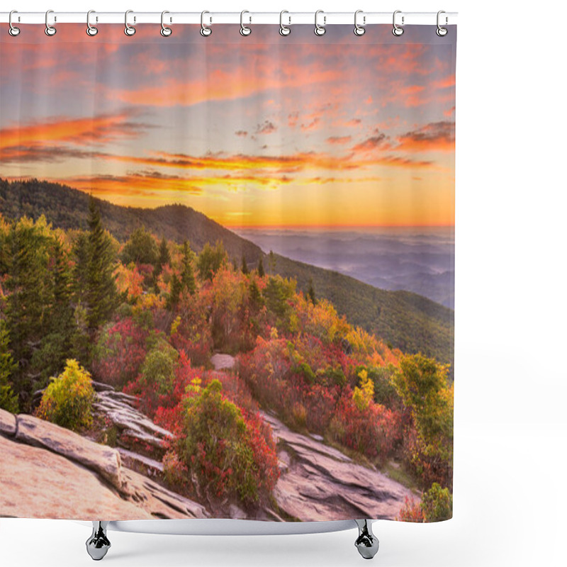 Personality  Grandfather Mountain, North Carolina, USA Autumn Dawn From Rough Ridge In The Blue Ridge Mountains.  Shower Curtains