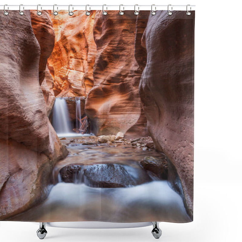 Personality  Kanarra Creek Slot Canyon Trail In Zion National Park Shower Curtains