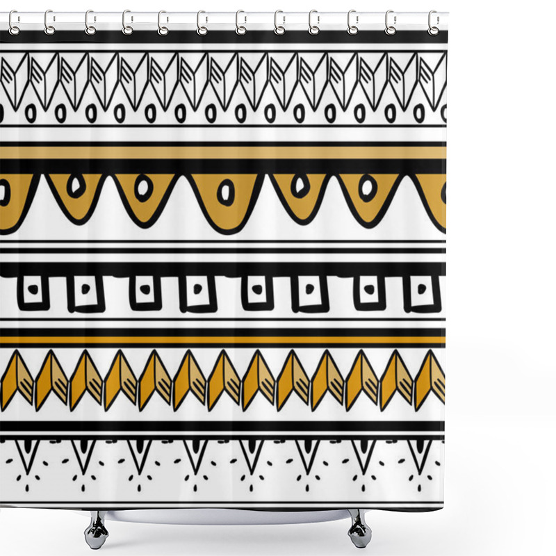 Personality  African Pattern Vector With Hand Drawn Tribal Ethnic Drawing. Seamless Design Illustration For Fashion Textile Ready For Print Shower Curtains