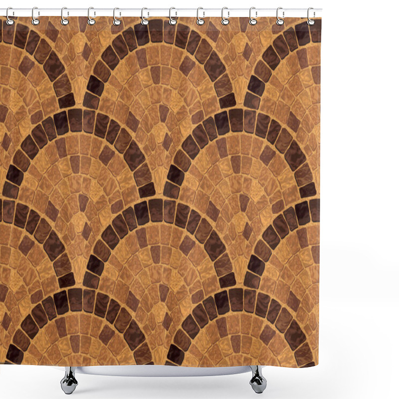 Personality  Vector Seamless Detailed Texture With Medieval Mosaic Rocky Road Shower Curtains