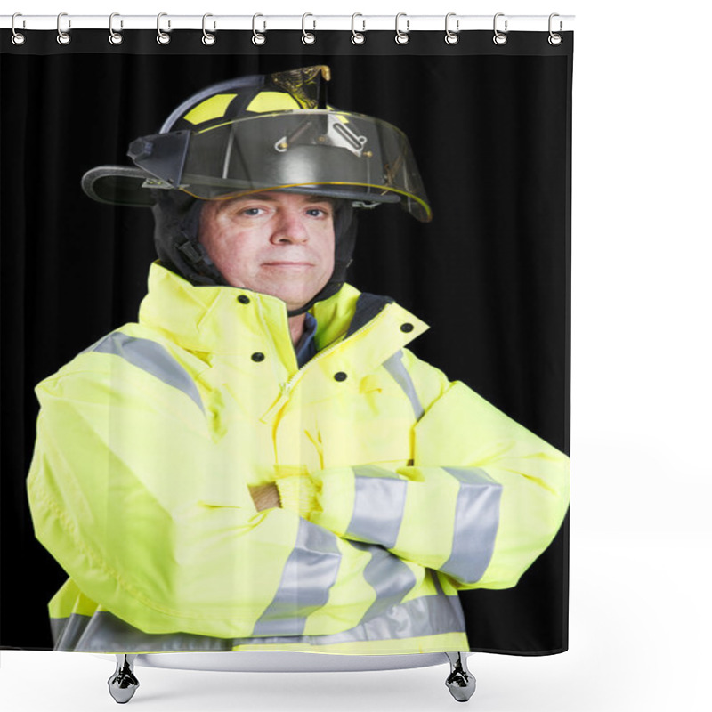 Personality  Firefighter - Arms Crossed Shower Curtains