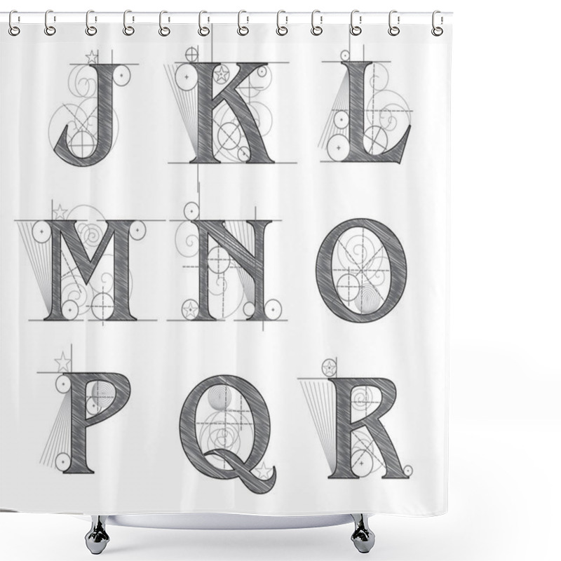 Personality  Architectural Letters For Design Shower Curtains