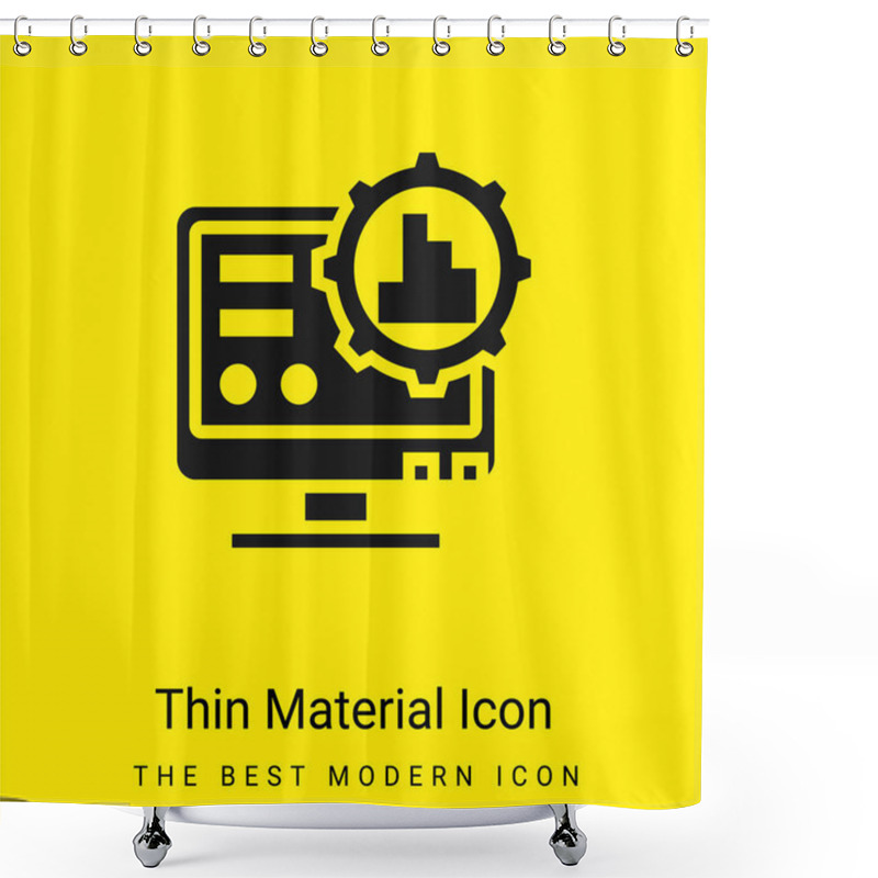 Personality  Big Data Minimal Bright Yellow Material Icon Shower Curtains