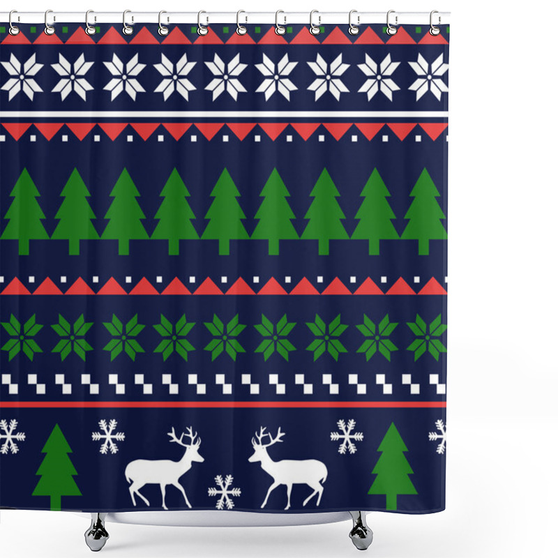 Personality  Seamless Christmas Pattern Shower Curtains