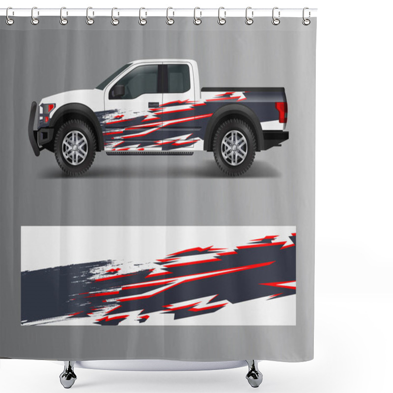 Personality  Racing Graphic Background Vector For Truck, Pickup And Vehicle Branding. Vinyl And Wrap Design Vector Shower Curtains