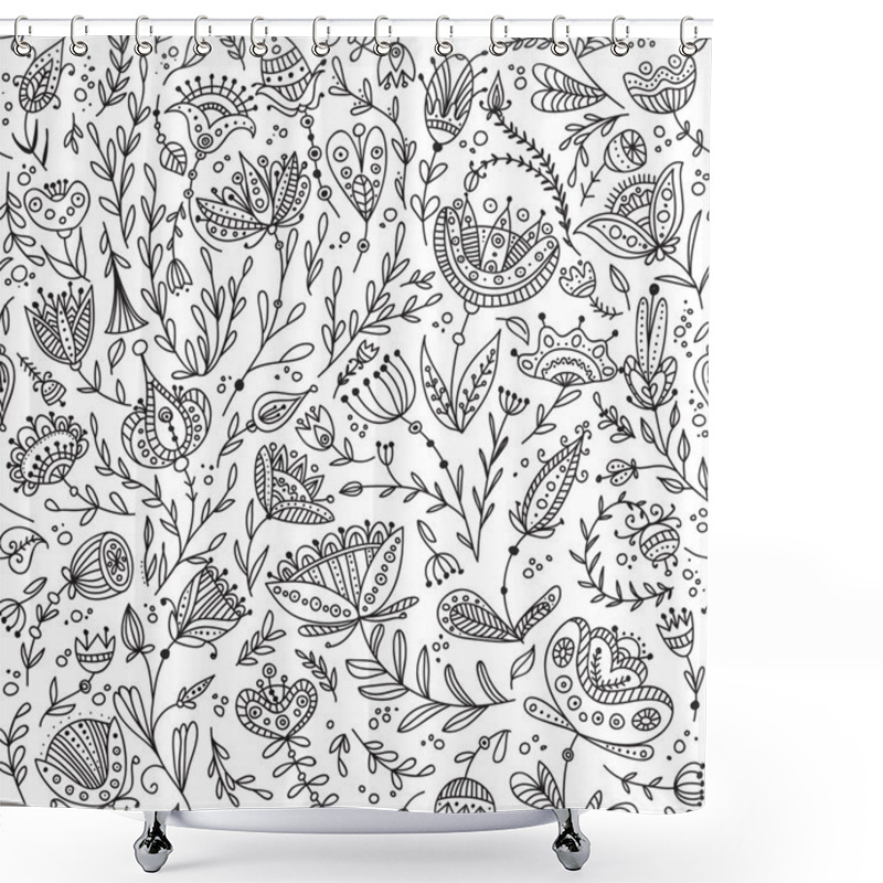 Personality  Ethnic Style Floral Seamless Pattern Shower Curtains